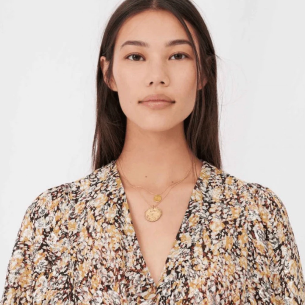 Maje Animal Lurex Rachelle Metallic Paisley Abstract Maxi Dress,